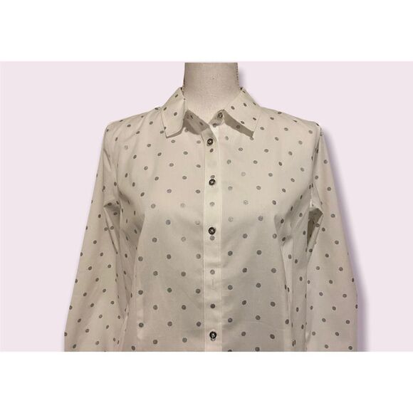 Talbots Polka Dot Button Down Blouse - Picture 2 of 6